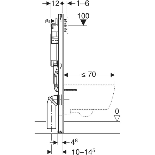Duofix okvir s vodokotlićem za viseću WC školjku 112 cm s referencom 111.374.00.6 marke GEBERIT