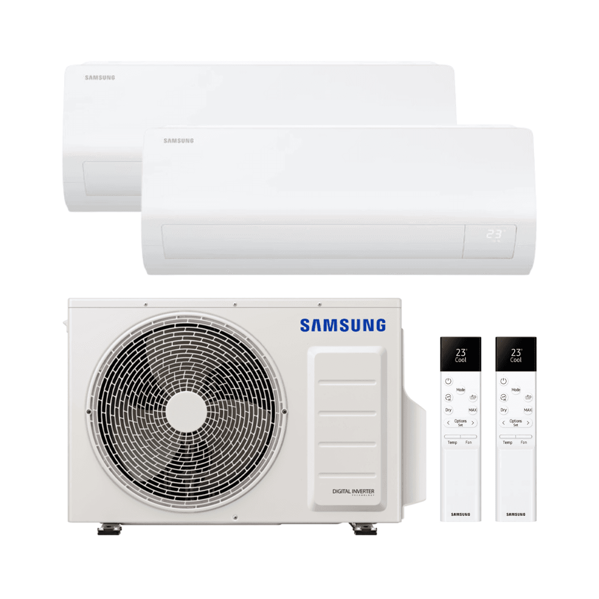Klima uređaj 2u1 s WiFi-jem Samsung Cebú S2 2,5 kW + 3,5 kW s referencom KITSAMCEBU09+12 marke SAMSUNG