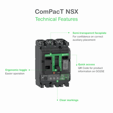 Automatski prekidač ComPacT NSX250N 50kA AC 4P4R 250A TMD s referencom C25N4TM250 marke SCHNEIDER ELECTRIC