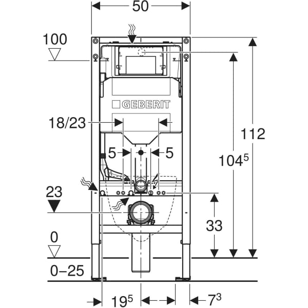 Duofix okvir s vodokotlićem za viseću WC školjku 112 cm s referencom 111.374.00.6 marke GEBERIT