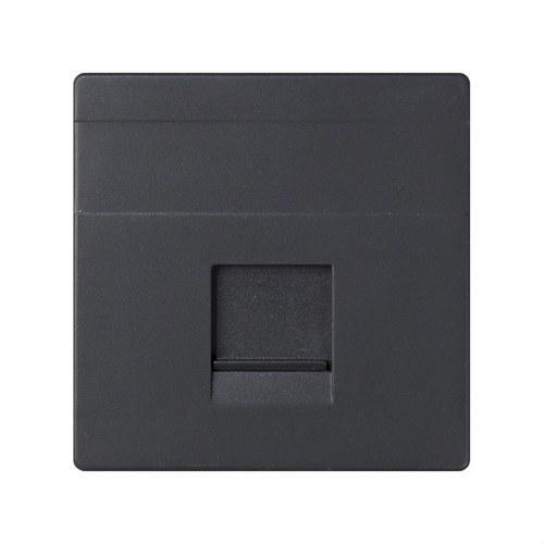 Ravna ploča za glas i podatke s zaštitnim poklopcem za 1 RJ45 AMP® priključak grafit Simon 82 s referencom 82005-38 marke SIMON