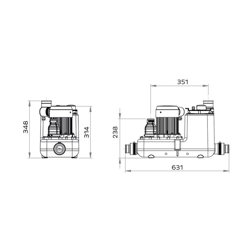 SFA SANICOM 1 pumpa za evakuaciju sive vode za intenzivnu upotrebu s referencom 04COM1M marke SFA SANITRIT