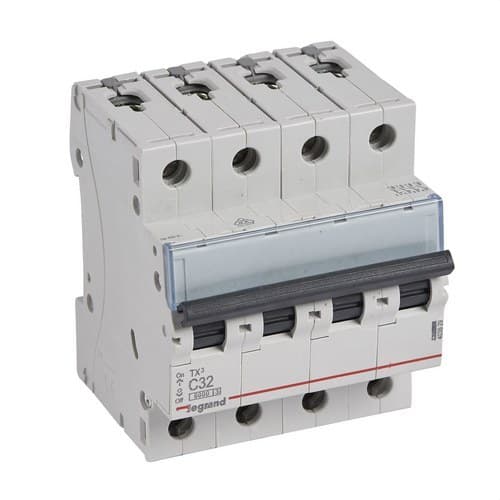 Magnetotermički prekidač TX3 4P 32A Krivulja C 6kA s referencom 403629 marke LEGRAND