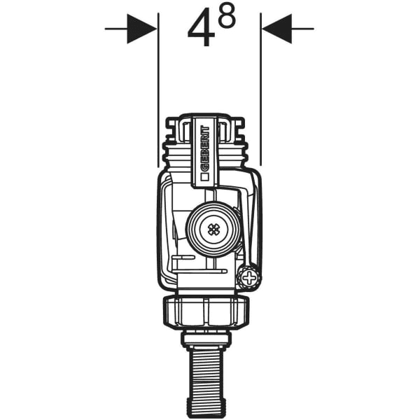 Bočni mehanizam za ispiranje Geberit serija 383 s referencom 281.000.00.5 marke GEBERIT