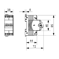 Magnetotermički prekidač Gewiss Serija 90 MTC 4P 20A C 6kA s referencom GW90288 marke GEWISS