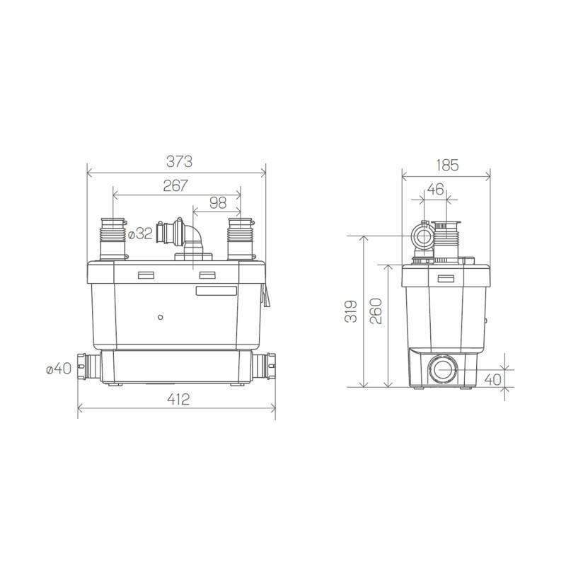 Evakuacijska pumpa SFA SANIVITE za kuhinje i praonice s referencom 0100700 marke SFA SANITRIT