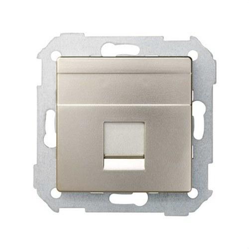 Ravna ploča za glas i podatke s prašnikom za 1 RJ45 AMP® priključak aluminij Simon 82 s referencom 82005-34 marke SIMON