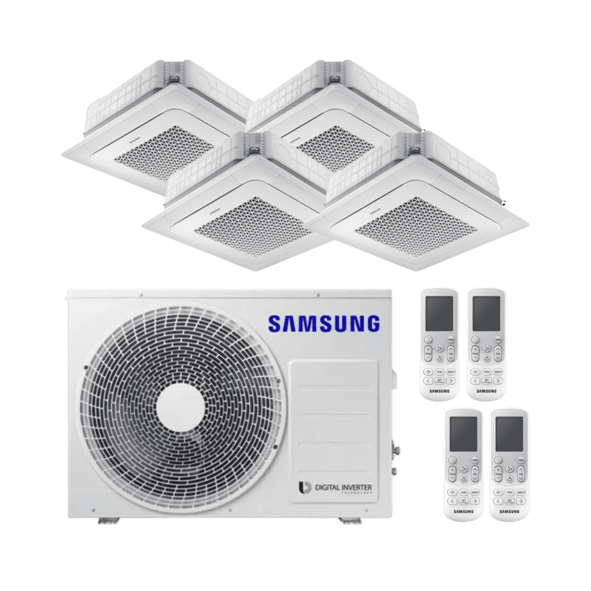 Kasetni klima uređaj 4x1 s 4 smjera Samsung Mini WindFree 3,5 kW 12000 BTU s referencom F-CSTMINI35R4 marke SAMSUNG