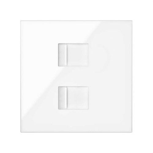 Poklopac za glas i podatke s prašnikom za 2 RJ45 priključka sjajno bijeli Simon 100 s referencom 10000006-130 marke SIMON