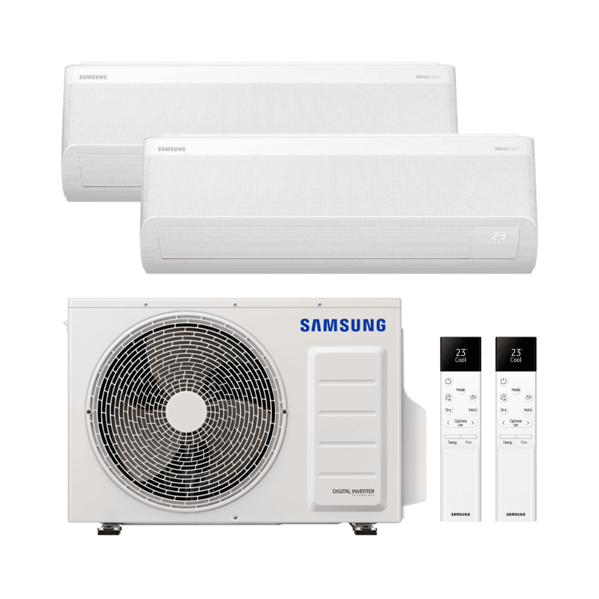 Klima uređaj 2u1 s WiFi Samsung WindFree Comfort S2 2,5 kW 9000 BTU s referencom KITSAMWFCS209+09 marke SAMSUNG