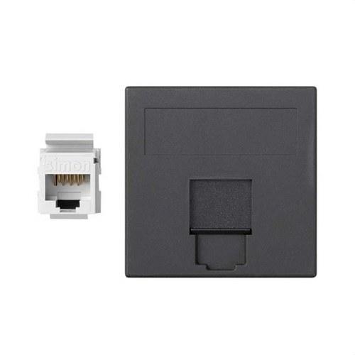 Ravna ploča za glas i podatke s poklopcem za 1 element s 1 RJ45 kategorije 6 UTP grafit Simon 500 Cima s referencom 50002085-038 marke SIMON
