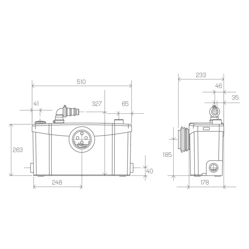 Sanitarni drobilica SFA SANIPLUS za kompletne kupaonice s velikim protokom s referencom 0100300 marke SFA SANITRIT
